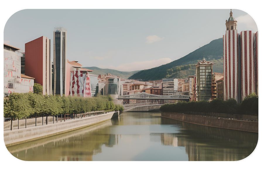 Fotografía que muestra un rincón de la ciudad de Bilbao